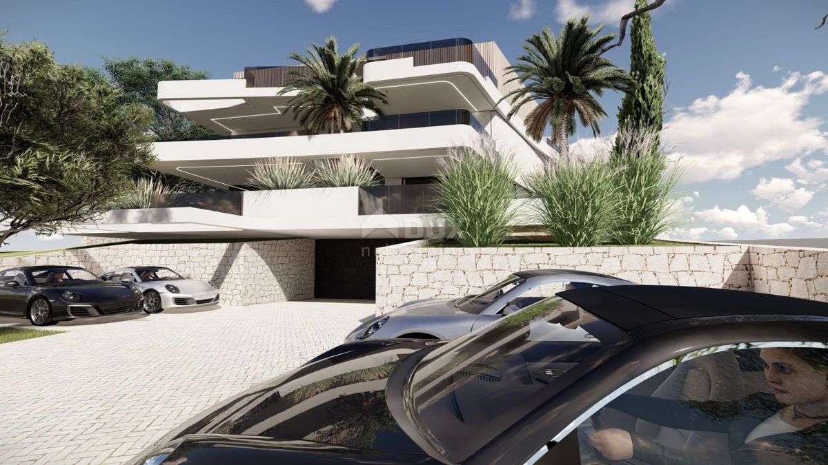 OPATIJA, LOVRAN - appartamento in un lussuoso edificio nuovo, 300 m dal mare, terrazza sul tetto, piscina, garage 