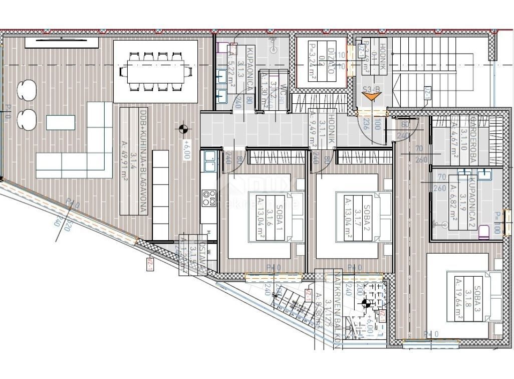 OPATIJA, LOVRAN - appartamento in un lussuoso edificio nuovo, 300 m dal mare, terrazza sul tetto, piscina, garage 