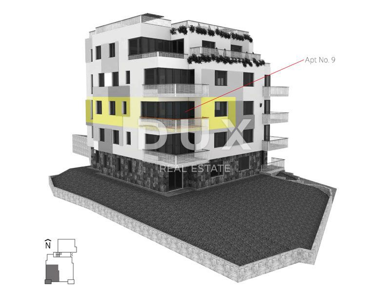 OPATIJA, CENTRO - nuova costruzione speciale, microlocalizzazione nel centro di Opatija, appartamento più grande con terrazza e garage, pronto a abitare, a 200 metri dal mare