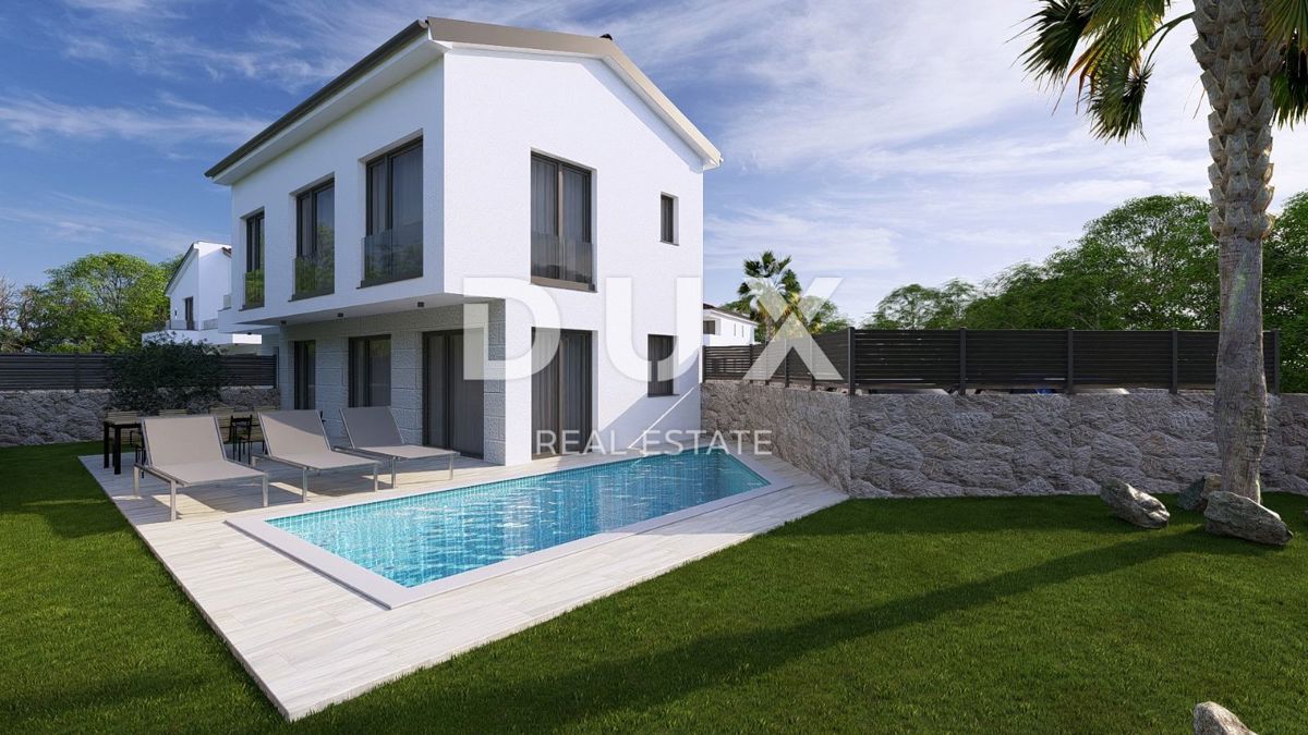 ISOLA DI KRK, MALINSKA - Casa moderna con piscina e vista mare