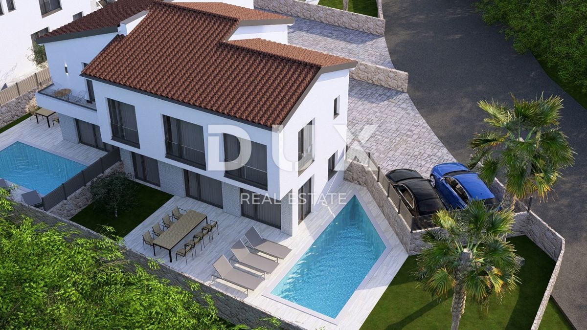 ISOLA DI KRK, MALINSKA - Casa moderna con piscina e vista mare