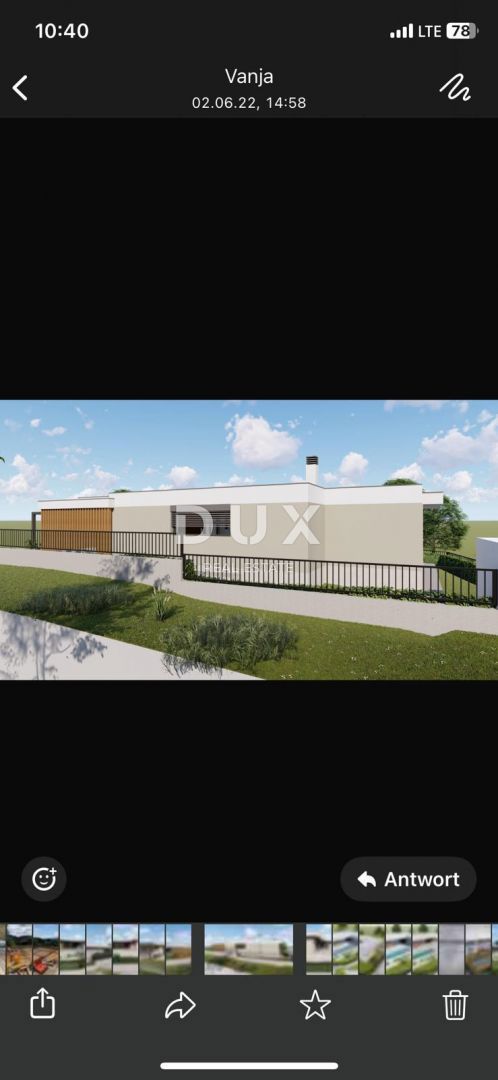 ISTRIA, GALIAŽANA - Terreno edificabile di 759 m2 con permesso di costruire per una casa di 145 m2 su un piano con piscina