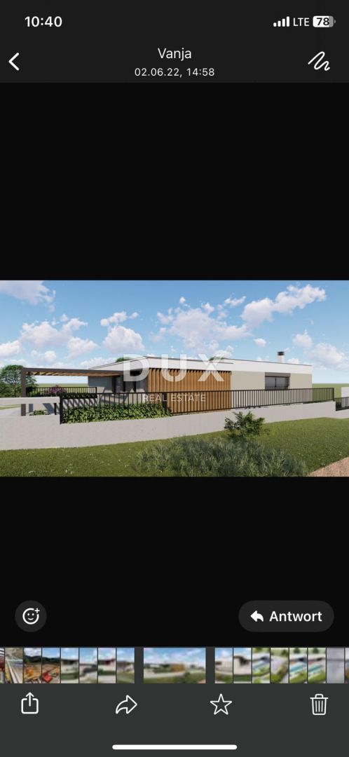ISTRIA, GALIAŽANA - Terreno edificabile di 759 m2 con permesso di costruire per una casa di 145 m2 su un piano con piscina