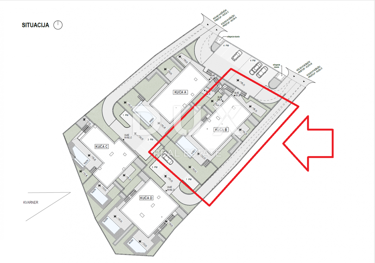 RIJEKA, KOSTRENA - appartamento esclusivo 138,86 m2 nuova costruzione con splendida vista mare + giardino 72,56m2 - S1-B