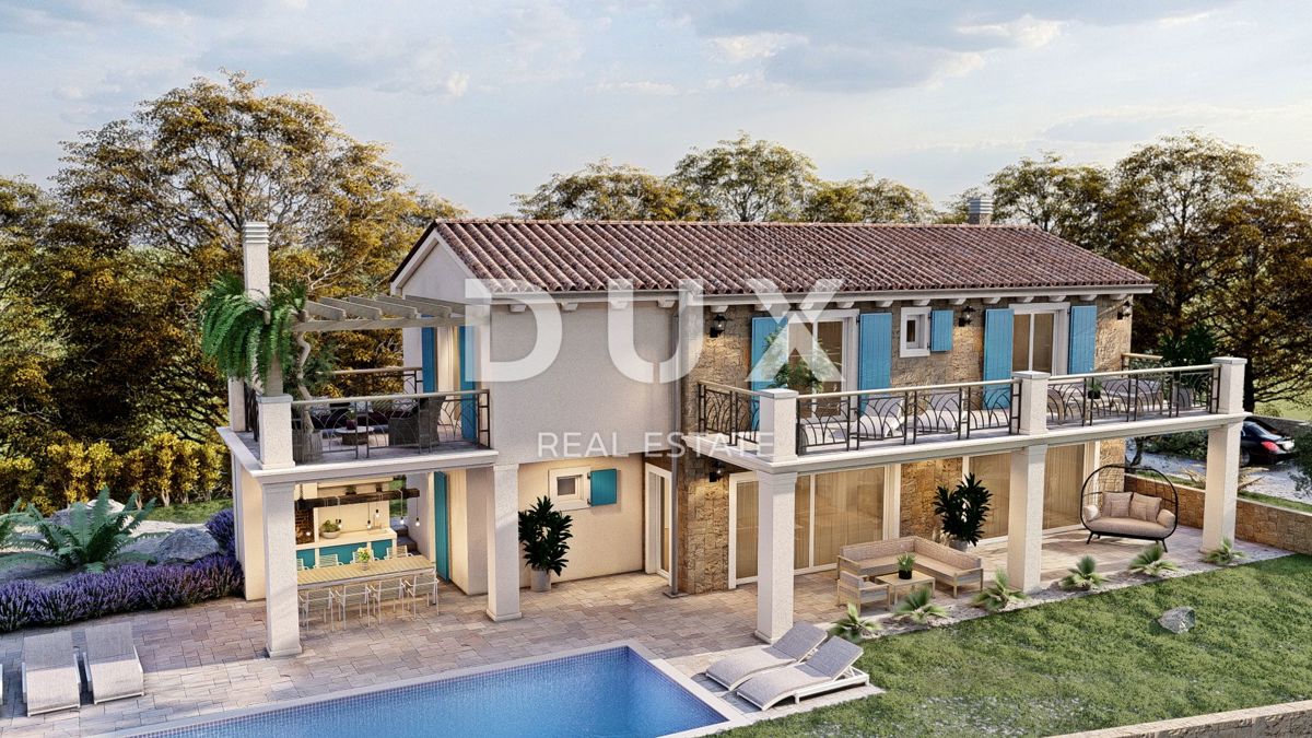 ISTRIA, RABAC - Casa mediterranea con piscina e vista panoramica sul mare