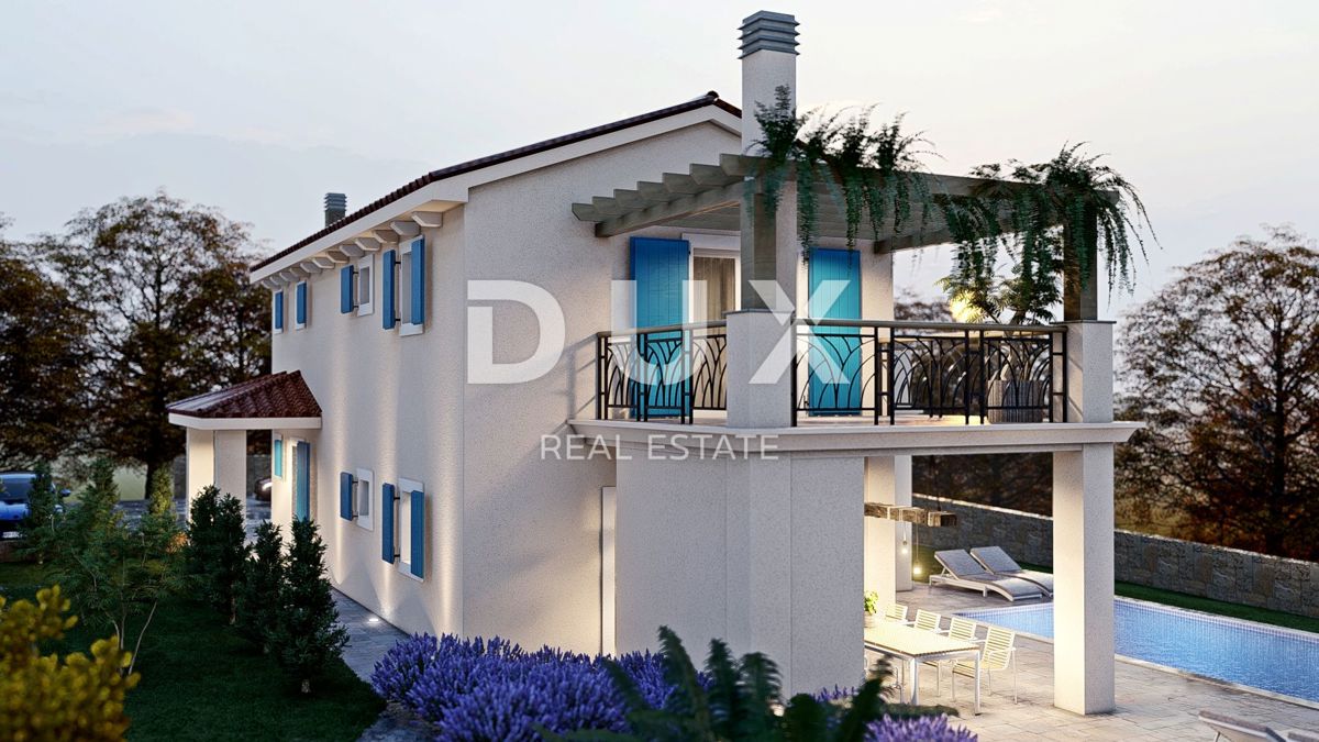 ISTRIA, RABAC - Casa mediterranea con piscina e vista panoramica sul mare