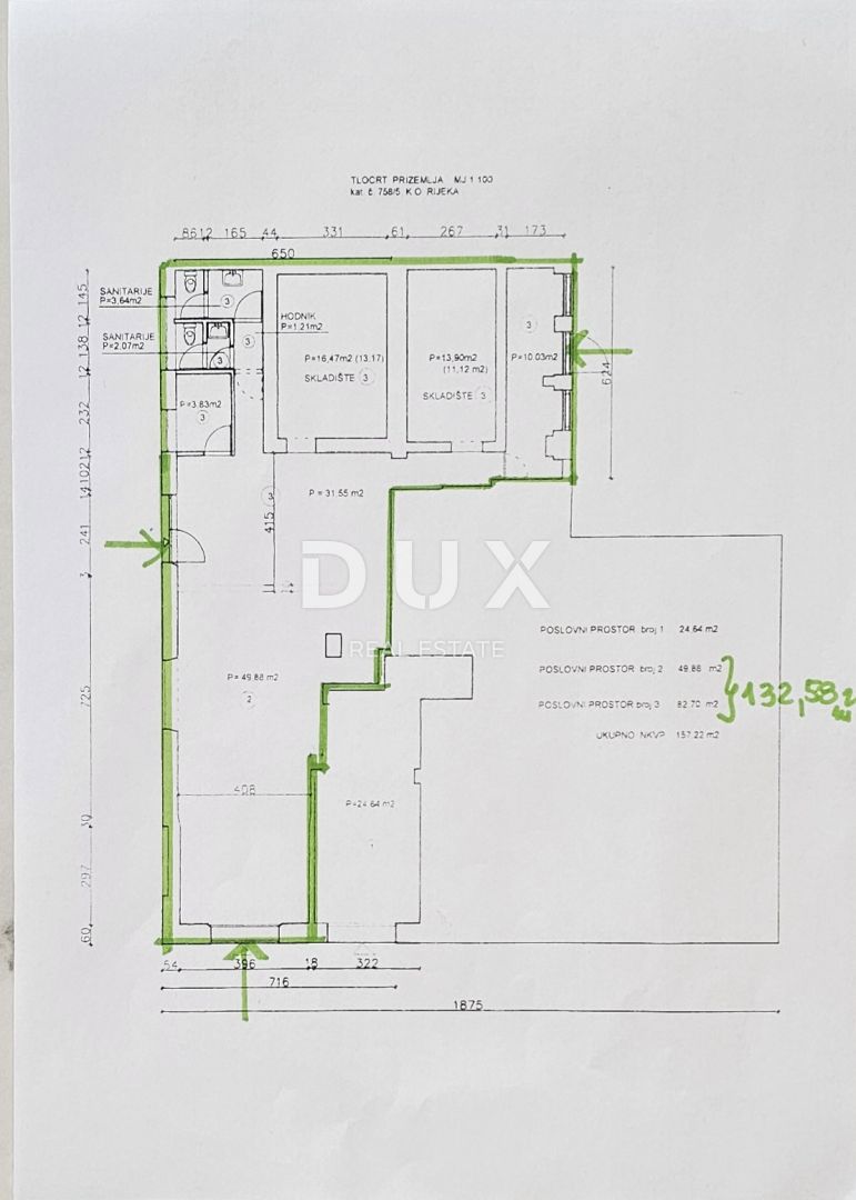 Locale commerciale Centar, Rijeka, 132,58m2