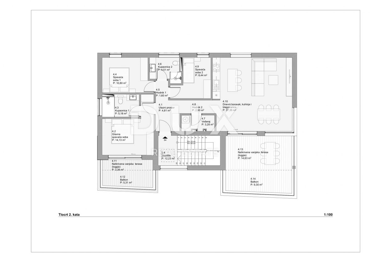 Appartamento Povljana, 82,90m2