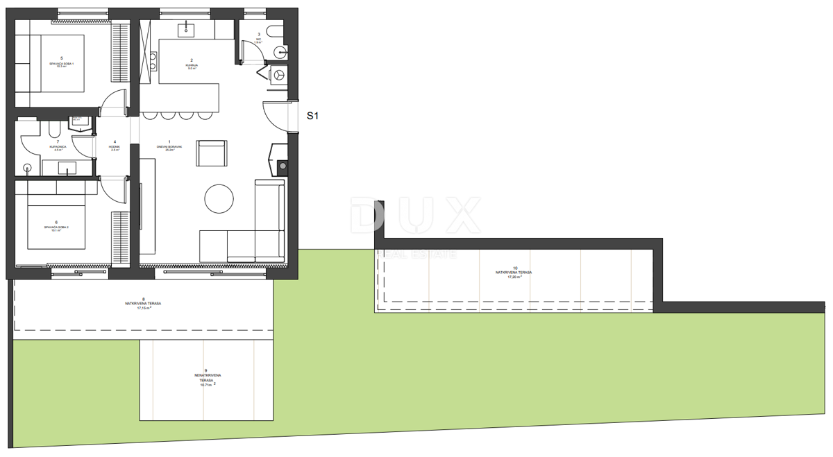 ZADAR, ZATON - Nuovo edificio con giardino a 45 metri dalla spiaggia! A1