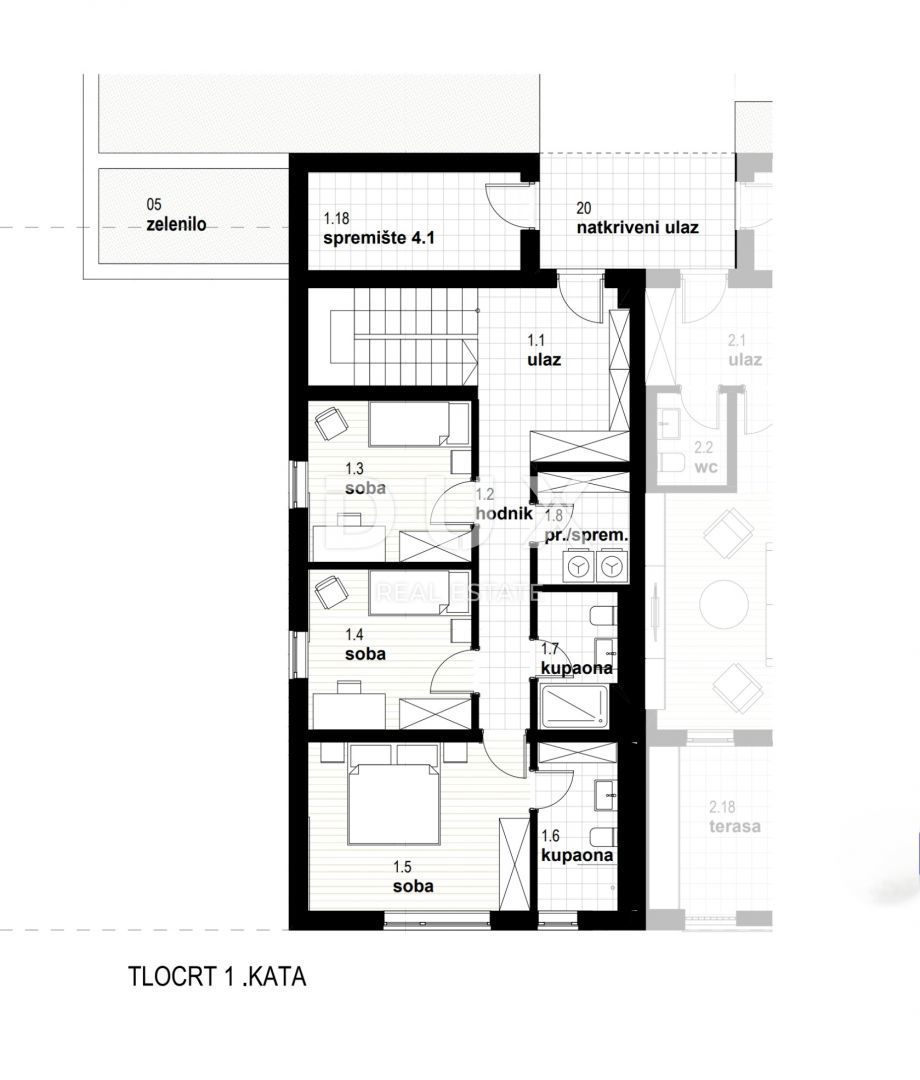 RIJEKA, KOSTRENA - esclusivo appartamento a due piani 163,89 m2 nuova costruzione con splendida vista mare e piscina + giardino 176,65 m2 - S1-D