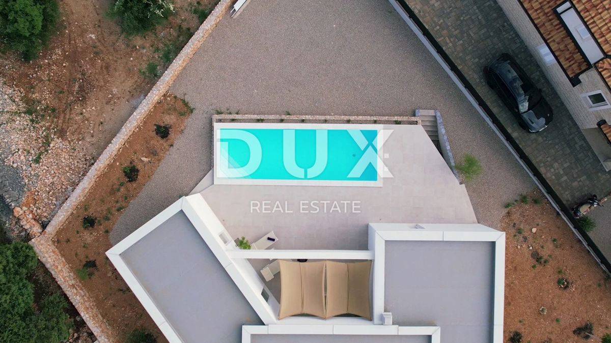 ISOLA DI KRK, LINARDIĆI - Lussuosa casa moderna a un piano con piscina e vista mare