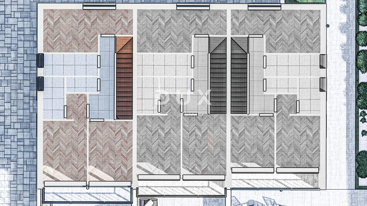 ISOLA DI RAB, BARBAT - Moderno edificio di nuova costruzione - appartamento a 200 metri dal mare con giardino e due posti auto