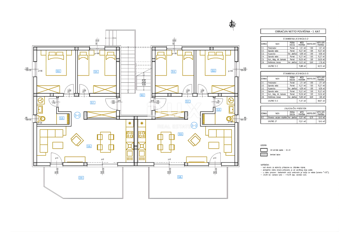 ŠIBENIK, BRODARICA – NUOVO EDIFICIO, terrazza 15 m² e garage, 270 m dal mare