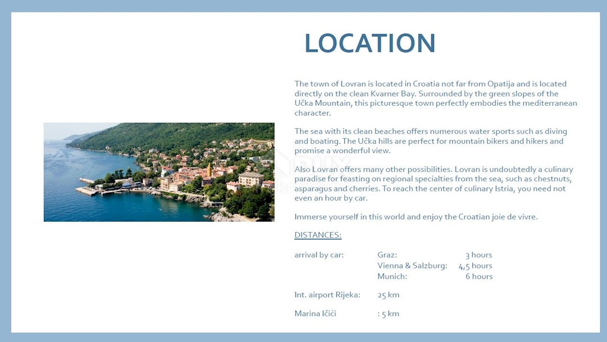 LOVRAN - LIGANJ - Appartamento in villa con piscina 120m2 + terrazza 27m2 con vista panoramica sul mare + ambiente 105m2