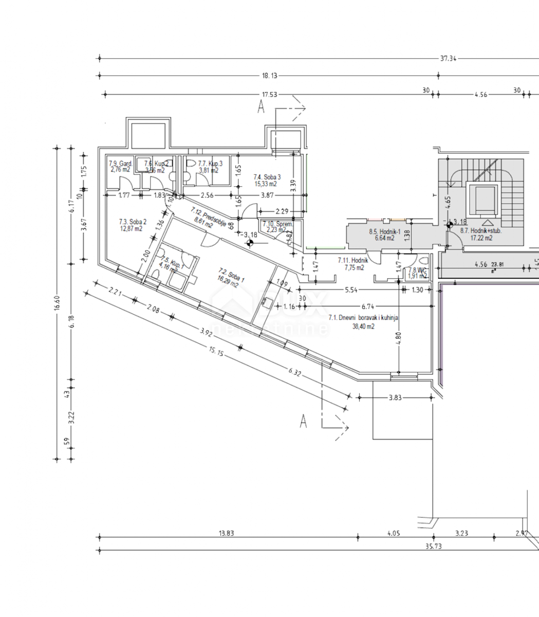 OPATIJA- appartamento in nuova costruzione 143m2 con vista mare + giardino 57m2- APPARTAMENTO 3