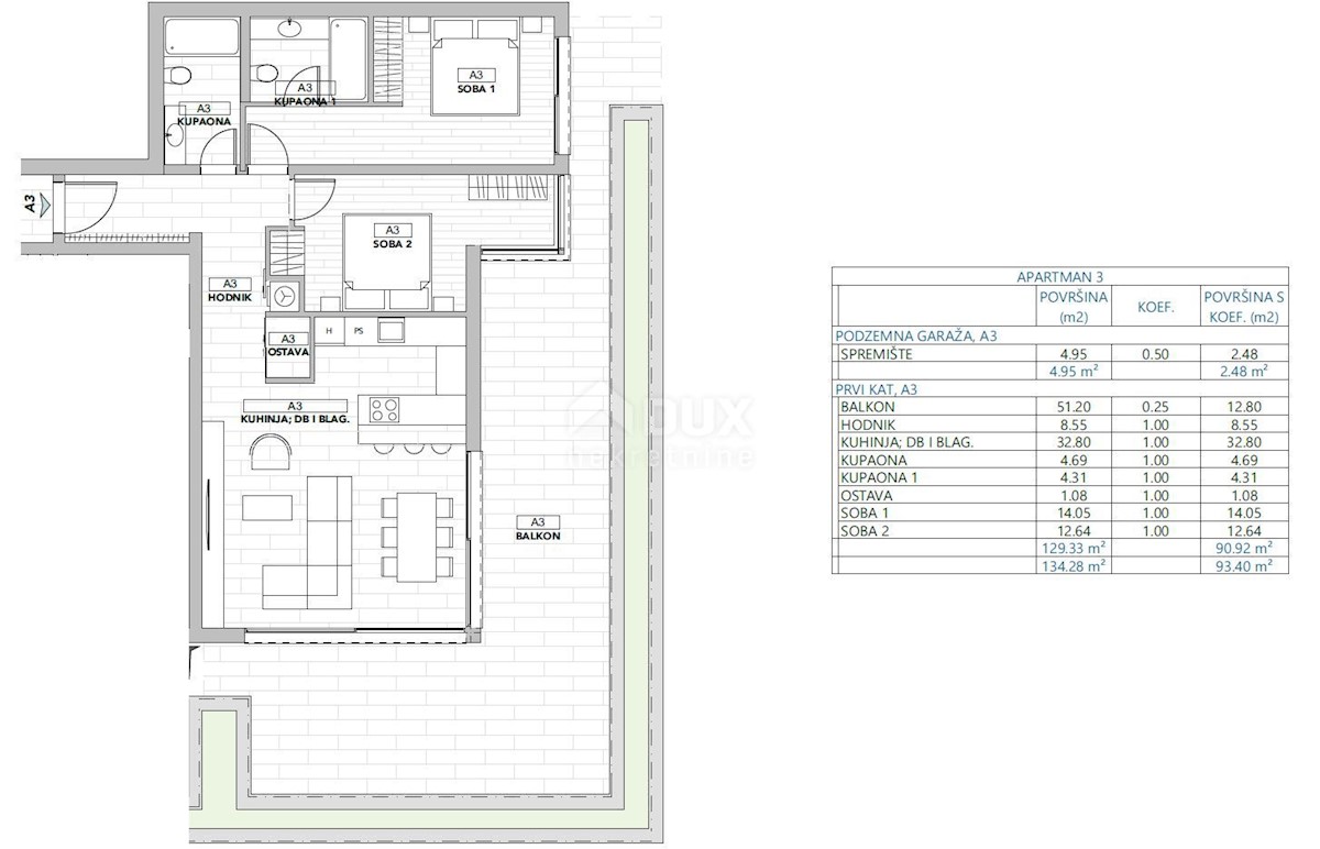 OPATIJA, CENTRO - ampio appartamento in un esclusivo nuovo edificio vicino al centro di Opatija con garage, panorama