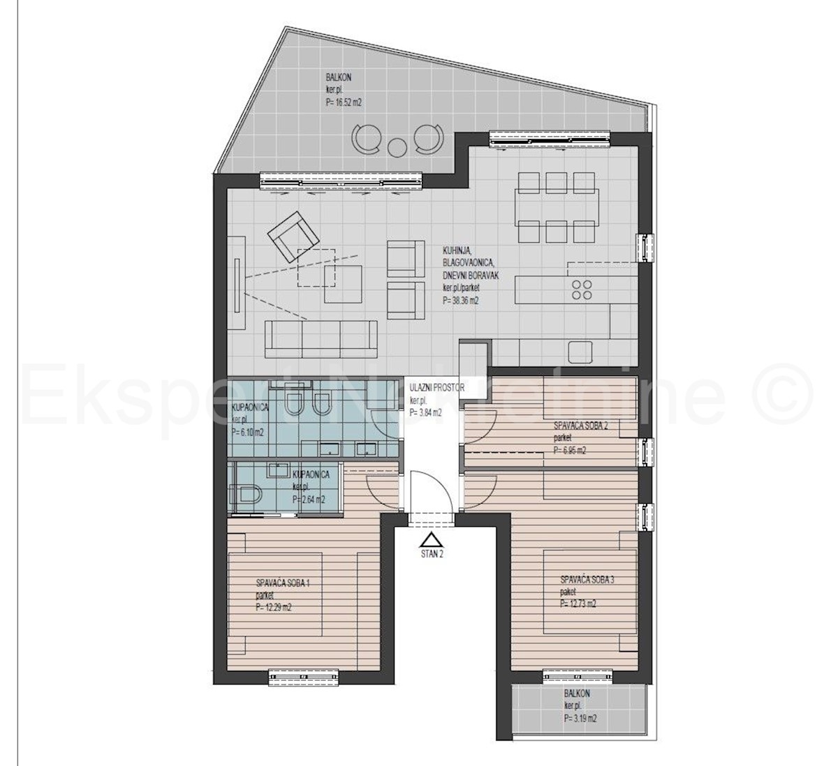 Čiovo, Okrug, appartamento di 3 locali 83 m2 + 20 m2 balcone, piscina, vista, Novograd.