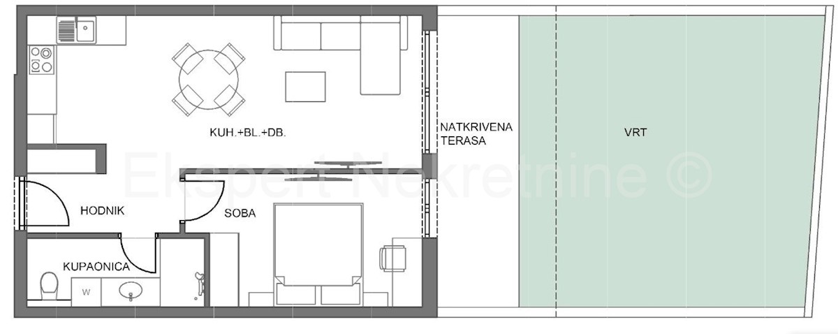  Slatine, Čiovo bilocale 61m2 al piano terra con giardino, nuova costruzione