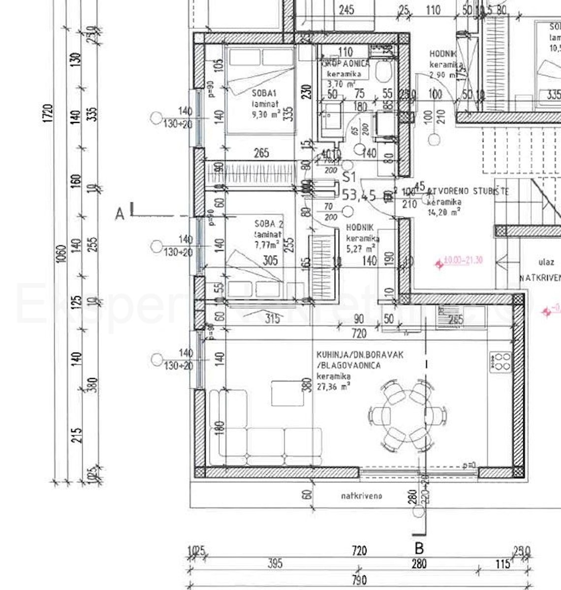 Trogir, appartamento di 2 locali 77 m2 + 50 m2 di giardino, di nuova costruzione, vicino al centro