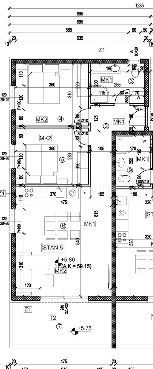 Trogir, appartamento di 2 locali 61 m2, di nuova costruzione, ampia loggia, parcheggio