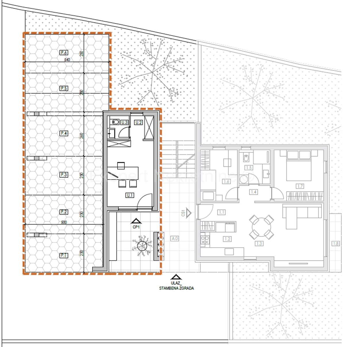 K. Kambelovac, appartamento di 3 locali 81 m2, 1° piano di una nuova costruzione, 400 m dal mare