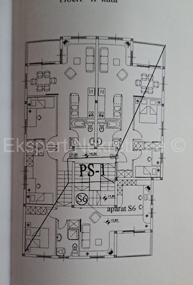 Čiovo, Okrug G., appartamento di 4 locali 124m2, vista panoramica sul mare, garage