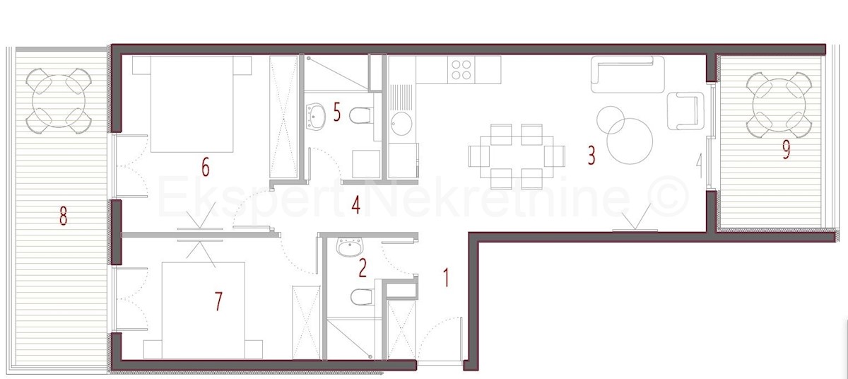 Seget Donji, appartamento di 2 locali 82m2, nuova costruzione, a 230 m dalla spiaggia, garage