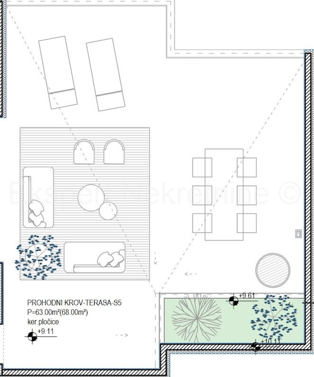 Čiovo, Okrug G., appartamento di 2 locali 64 m2 + terrazza sul tetto 68 m2, nuova costruzione