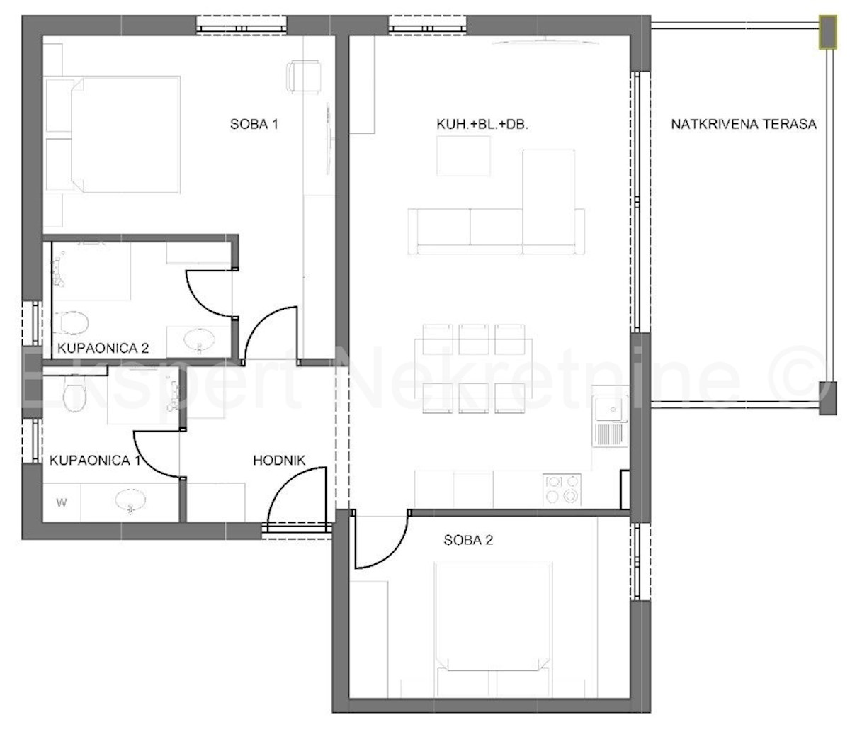 Čiovo, Slatine Appartamento di 2 locali 94m2, secondo piano, vista mare, nuova costruzione