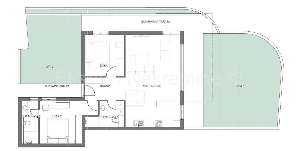 Čiovo, Slatine Appartamento di 2 locali 114m2 al piano terra con giardino, di nuova costruzione