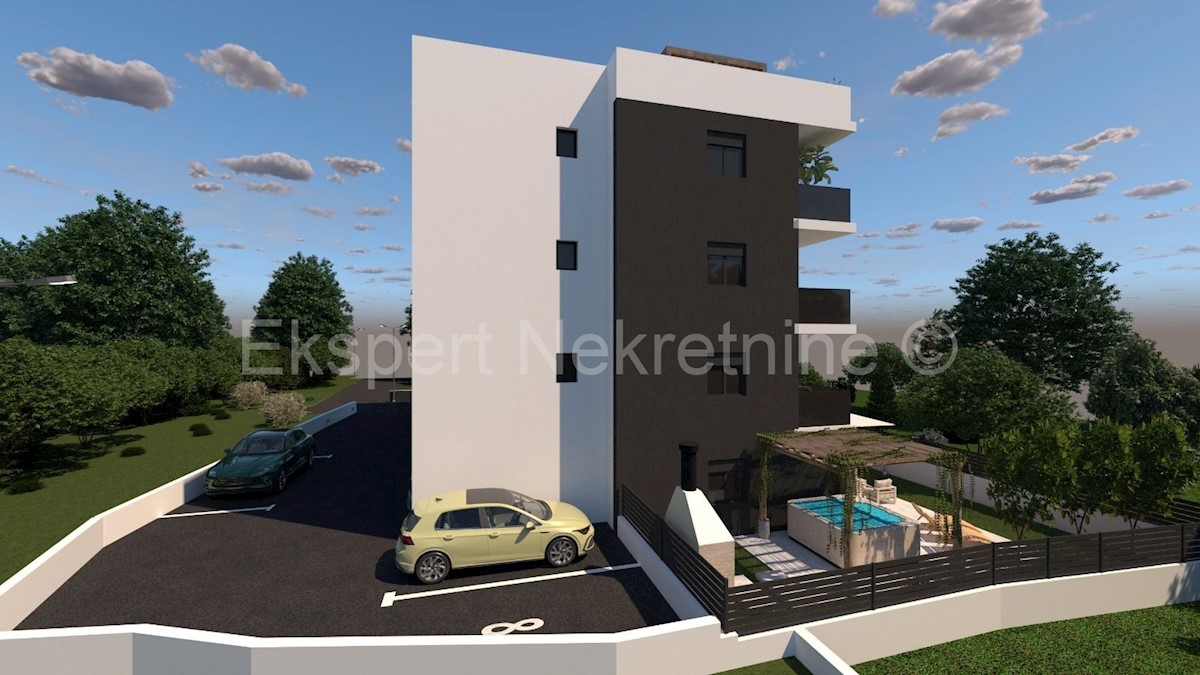 Čiovo, Okrug.G., appartamento bilocale 93.51m2 con posto auto, terrazza sul tetto