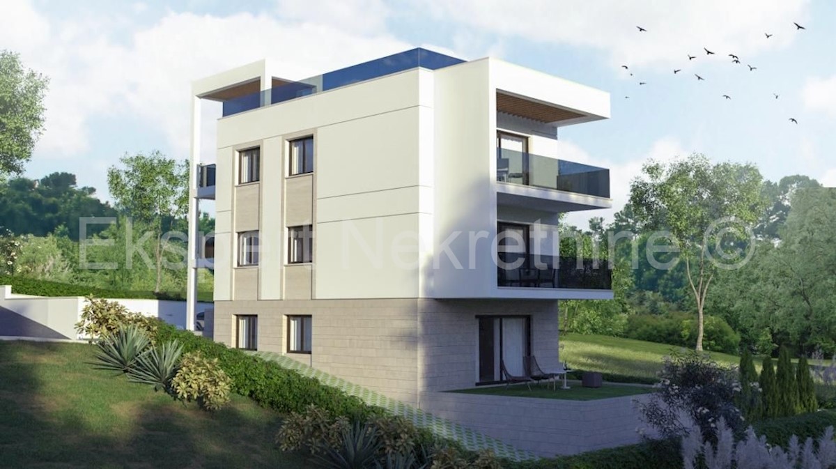 Čiovo, Okrug Gornji, bilocale 62 m2 + terrazza sul tetto 62 m2, nuova costruzione