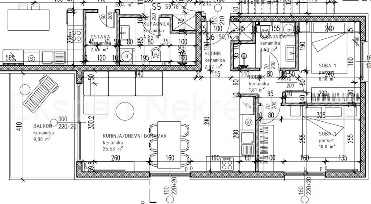 Čiovo, Okrug Gornji, bilocale 62 m2 + terrazza sul tetto 62 m2, nuova costruzione