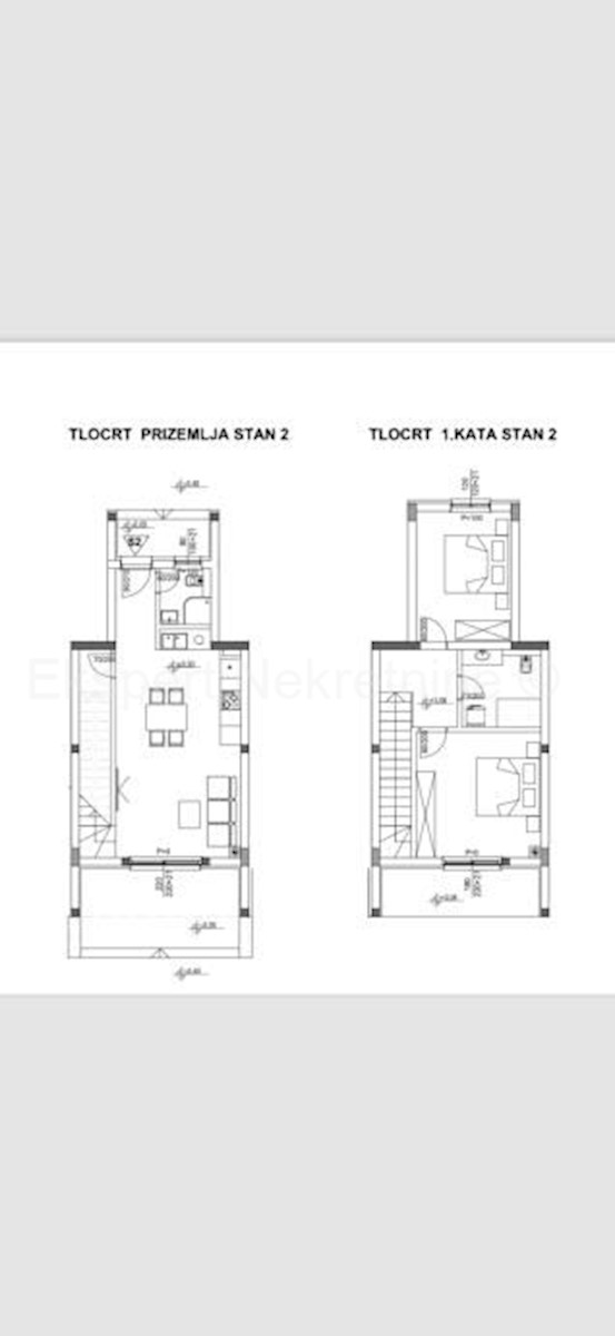 K. Gomilica, appartamento di 2 locali (casa) su due piani 105m2 con ingresso separato, vista