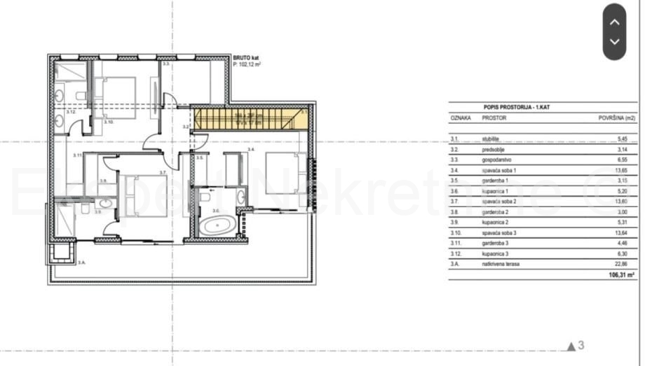 Kaštel Novi, Rudine, terreno edificabile di 600 m2 con progetto per una villa