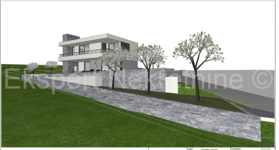 Kaštel Novi, Rudine, terreno edificabile di 600 m2 con progetto per una villa