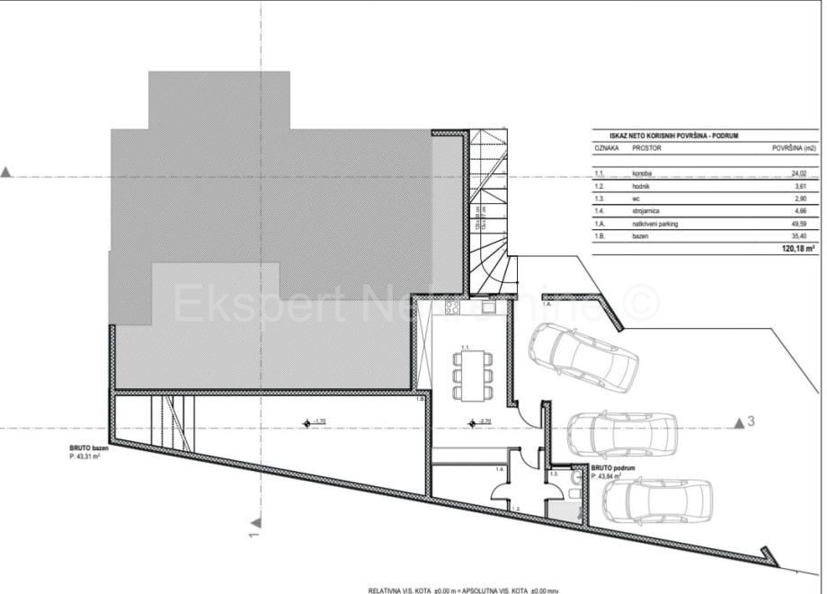 Kaštel Novi, Rudine, terreno edificabile di 600 m2 con progetto per una villa