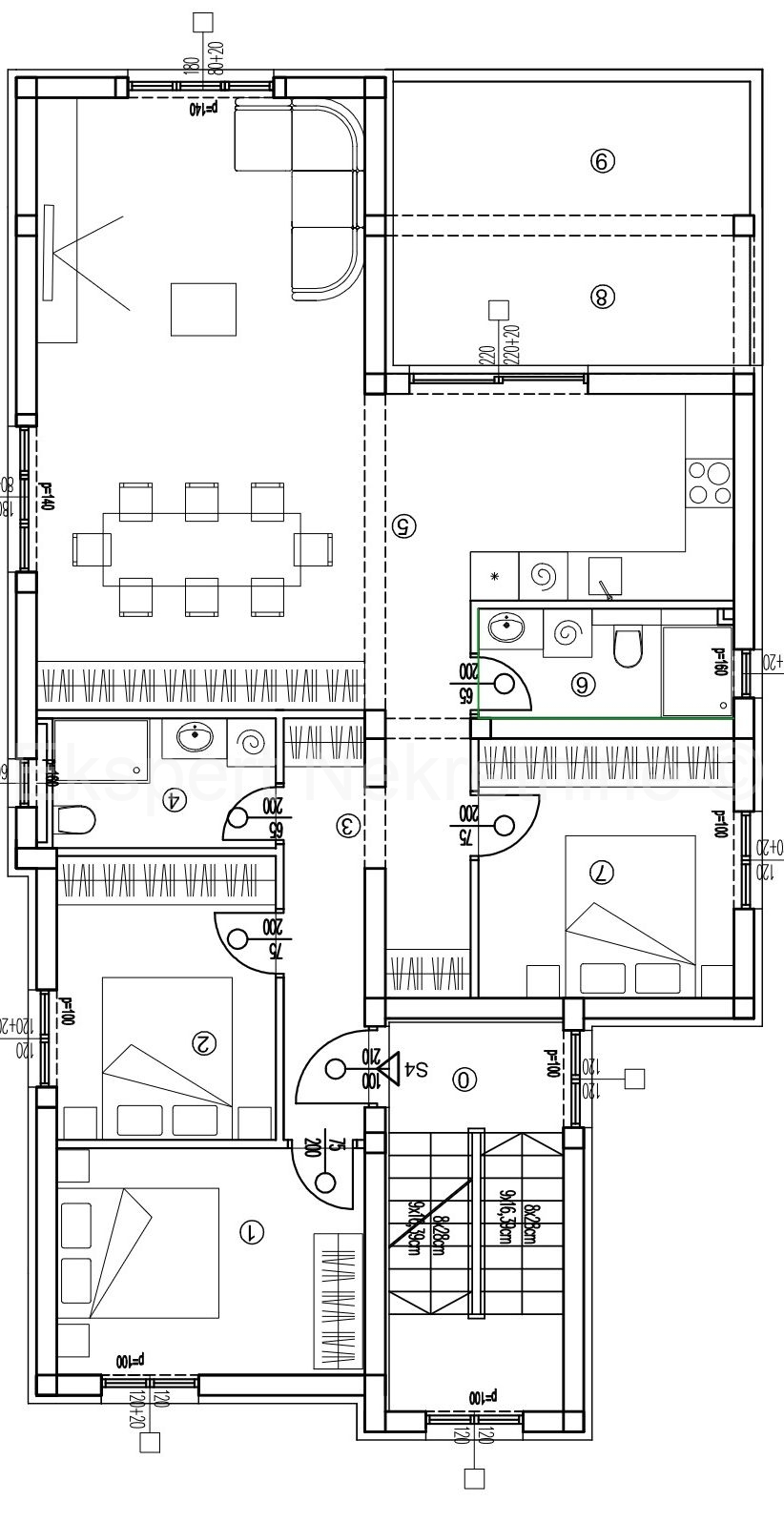 Kaštel. Old, 2-bedroom apartment 61m2, new building, parking