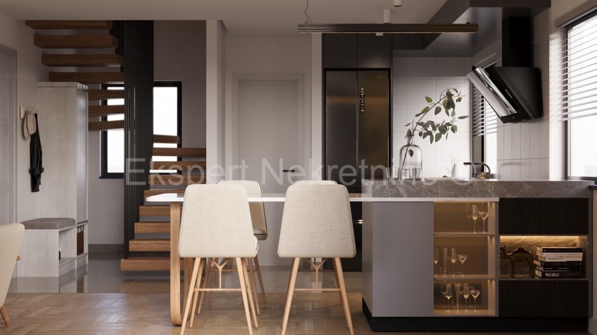 Trogir, Saldun, 2-bedroom duplex apartment 82 m2, new building, sea view