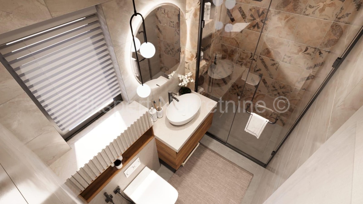 Trogir, Saldun, 2-bedroom duplex apartment 82 m2, new building, sea view