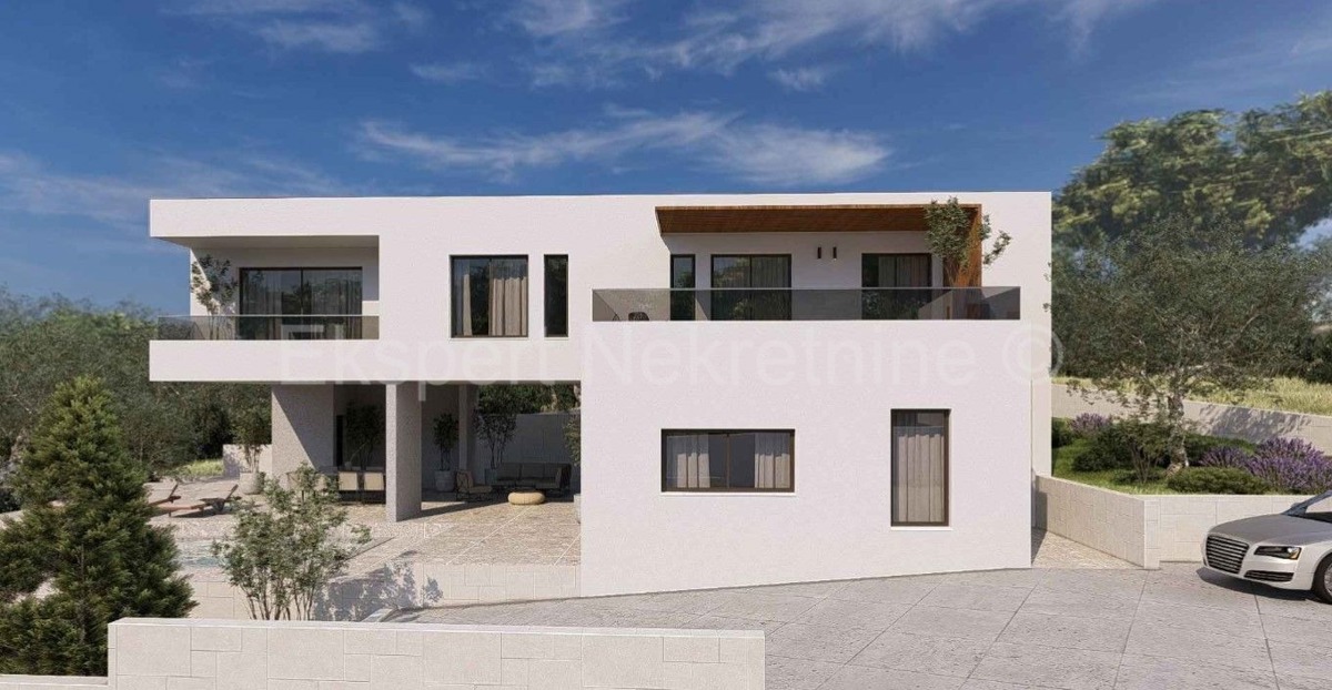 Marina, Vinišće, building plot 632 m2, with building permit for villa