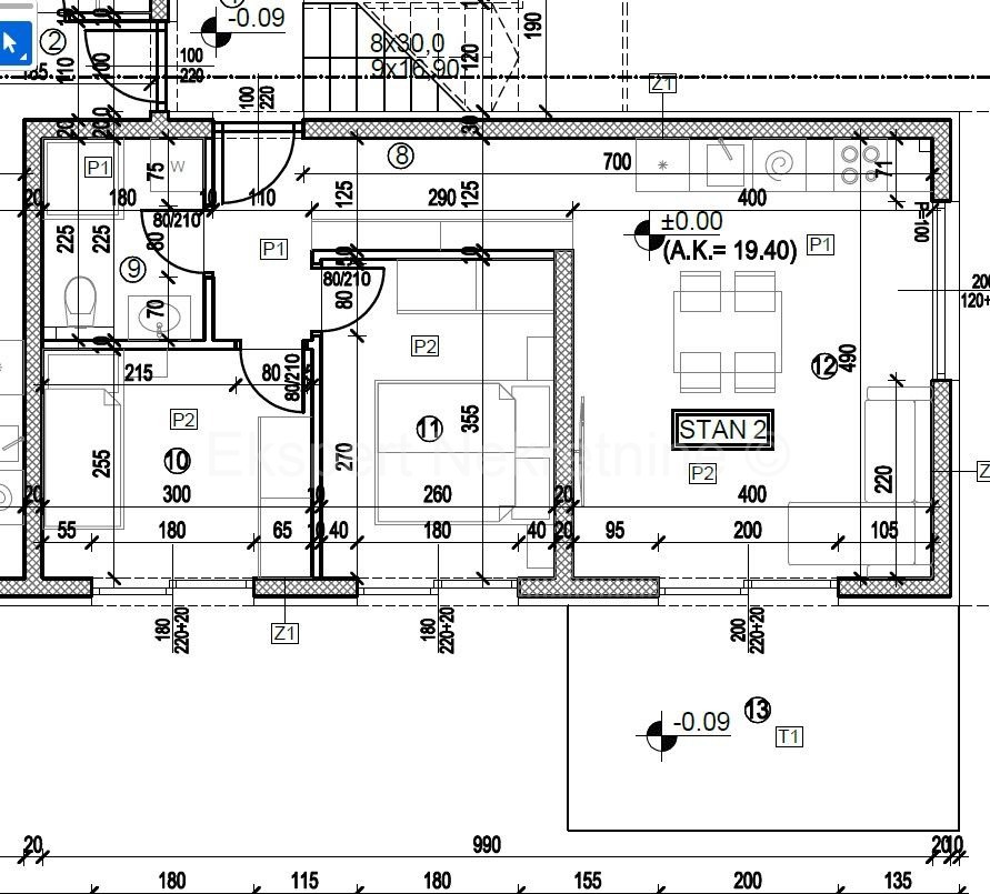 Trogir, 2-bedroom apartment 57 m2 + garden 33 m2, new building, ground floor