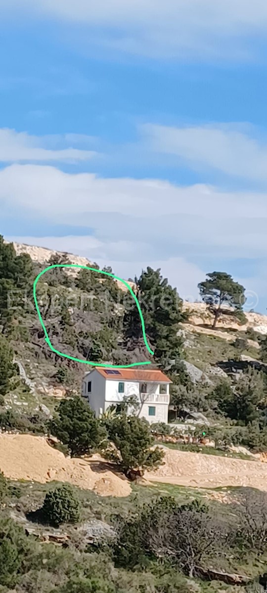 Brač, Nerežišća, grad. terreno 2065 m2, a soli 130 m dal mare