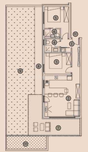 Trogir, Čiovo, appartamento con 2 camere da letto 85 m2 + giardino 63,4 m2, 150 m dal mare, nuova costruzione