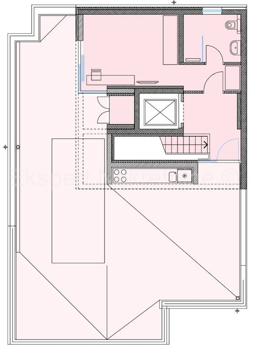 Trogir, Saldun, attico 130m2 + terrazza sul tetto 78m2, vista mare, nuovo.