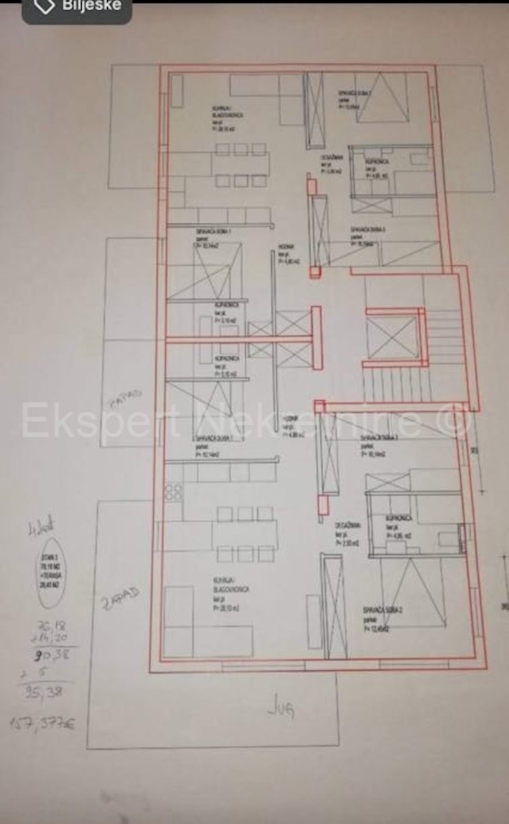 Trogir, Soline, appartamento trilocale 100m2 con vista mare, 2 posti auto