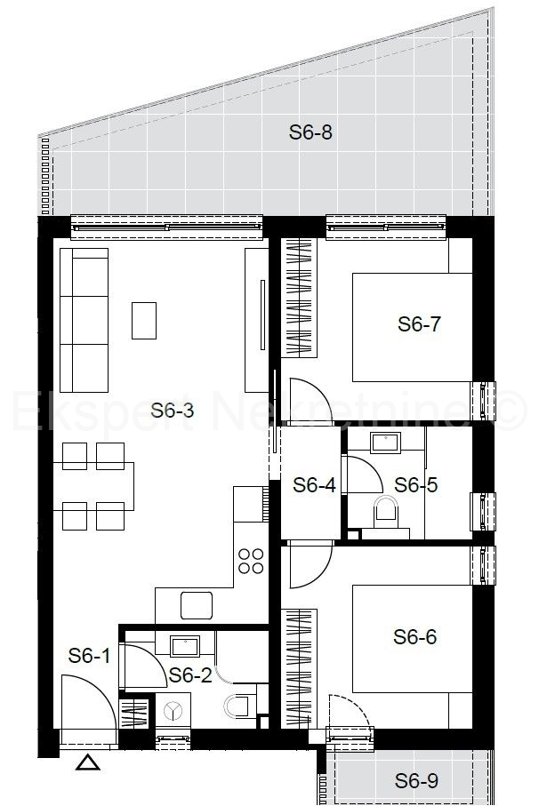 Ciovo, Okrug Gornji, penthouse 104 m2, new building, sea view