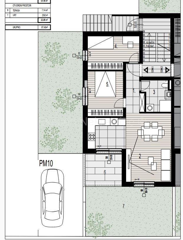 Trogir, 2-bedroom apartment 58 m2, new building, sea view,