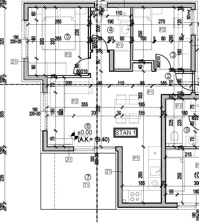 Trogir, 2-bedroom apartment 57 m2 + garden 59 m2, new building, ground floor