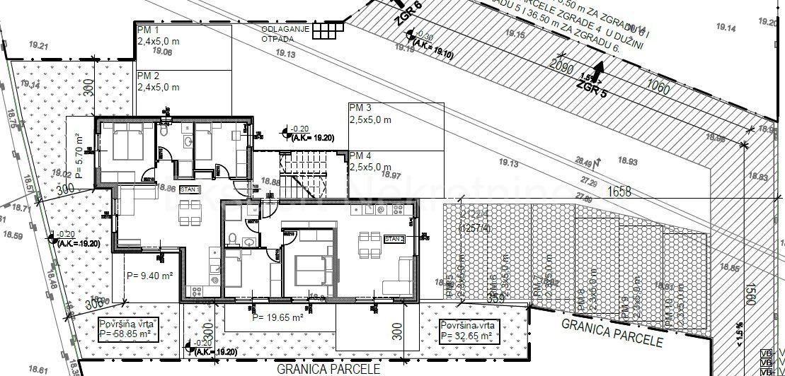 Trogir, 2-bedroom apartment 57 m2 + garden 59 m2, new building, ground floor